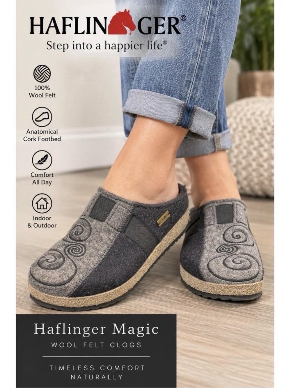 Haflinger Magic Wool Felt Glogs Women's 38 US 7-7.5
